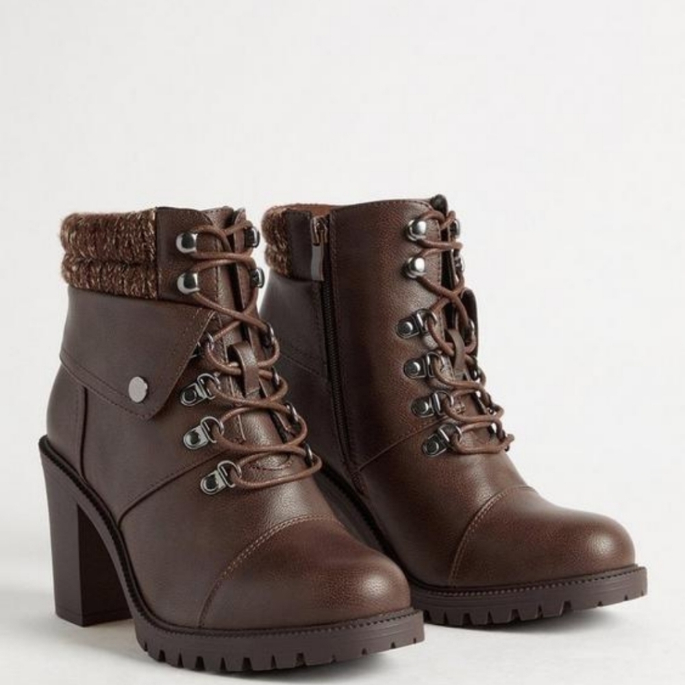 Torrid Lace-Up Hiker Boots Brown Sz 8.5